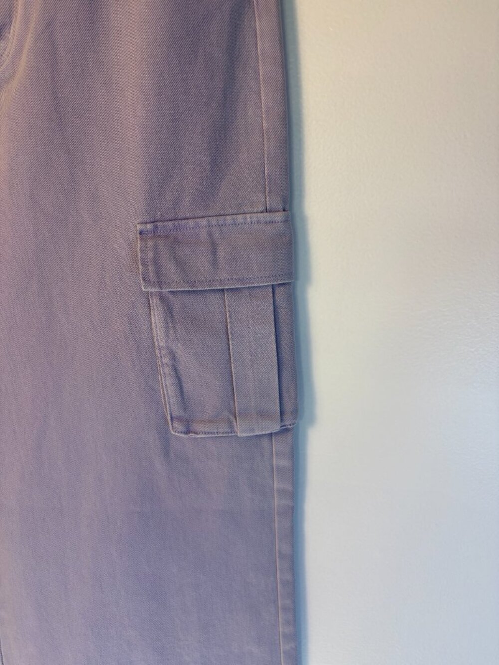 Self-Portrait Lilac Wide-Leg High Rise Denim Cargo Jeans - Picture 3 of 8